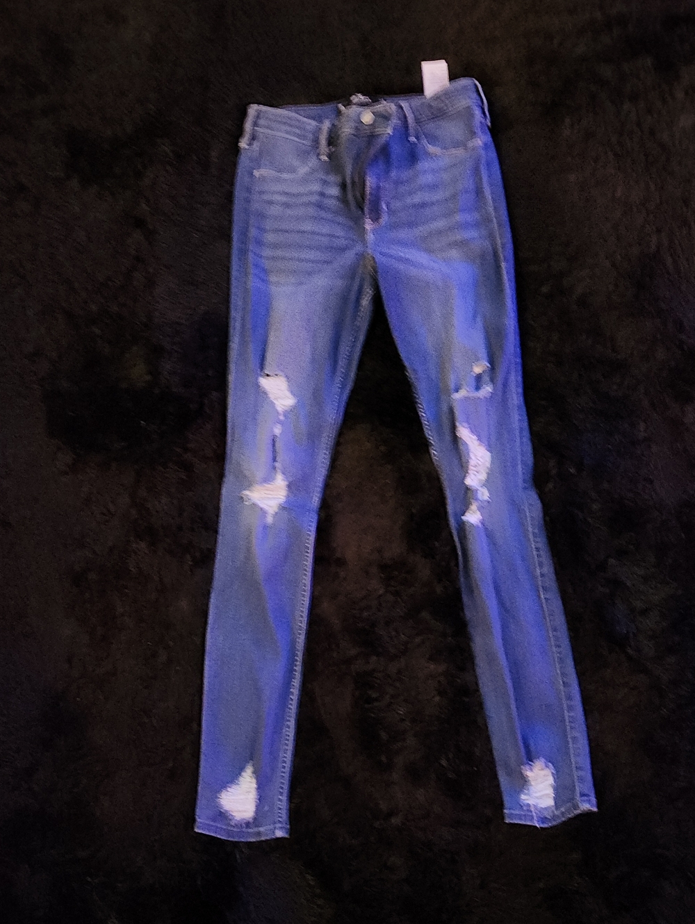 Women’s Blue Distressed Skinny Jeans